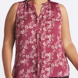 NWT 41 Hawthorn Mauve floral  Sleeveless Top size 3X 🌸🌹🌺 103